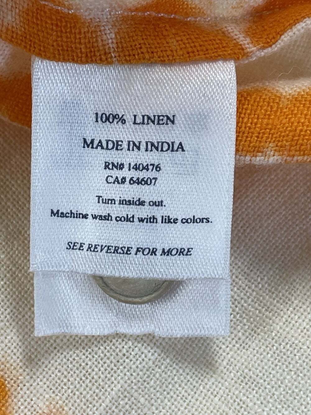 New Faherty Shibori Palma Linen Shirt Camp Citrus Valley/Orange Cream NWT $168 - Picture 15 of 16